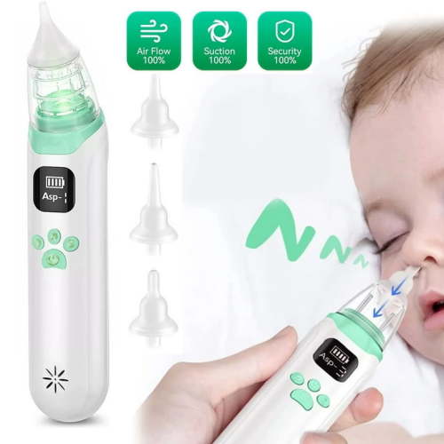 Haokaini Nasal Aspirator for Baby,Baby Nose Sucker, Electric Nose Aspirator for Toddler, with 3 Silicone Tips, 3 Suction Level, and Music and Soothing Function
