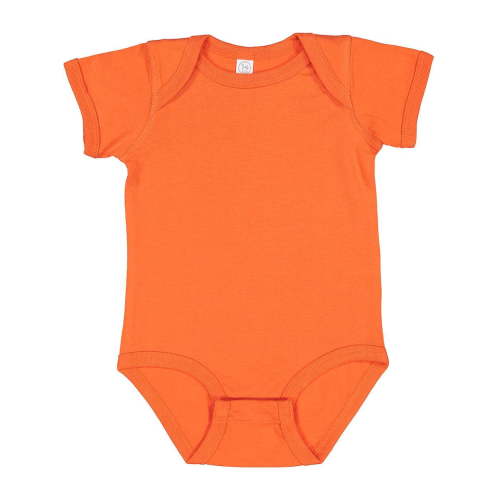 RABBIT SKINS Baby Soft Fine Jersey Short Sleeve Bodysuit (4424) Orange, NB