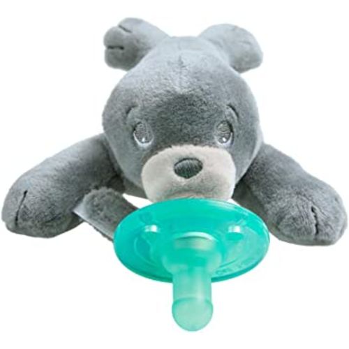 Philips AVENT Soothie Snuggle Pacifier Holder with Detachable Pacifier, 0m+, Seal, SCF347/04