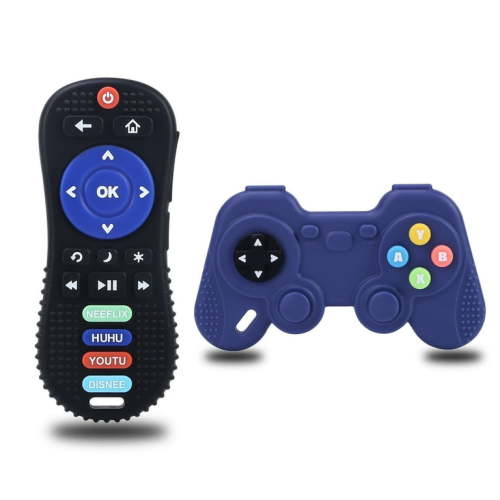 Smasener Infant Teething Toys, 2 Pcs for 0-6 & 6-12 Months - Remote & Game Controller Shapes