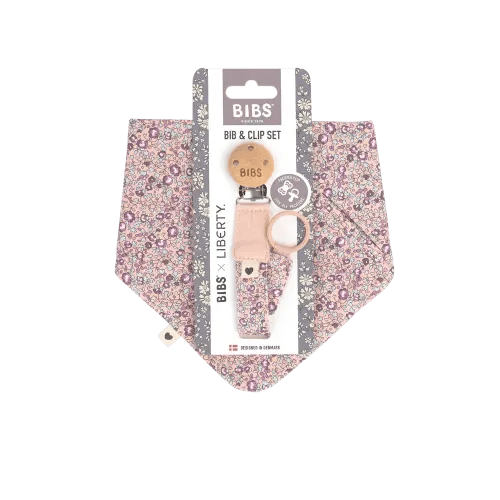 BIBS x LIBERTY Bib & Clip Set Eloise - Blush – Bibsworld store US