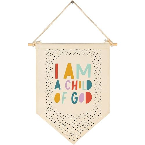 Christian Bible Verses Art-Scripture Flag Sign Gifts for Baby Newborn Boys Girls Kids-Banner Wall Decor Gift for Nursery Bedroom Playroom Front Door-Baby Gift Shower-New Home Christmas Gift