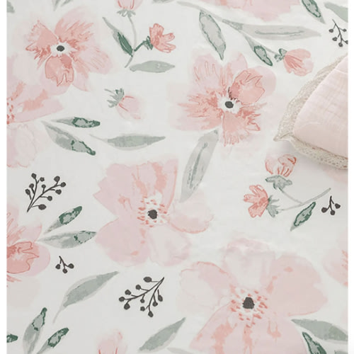 CRANE BABY Fitted Crib Sheet, Pink Floral