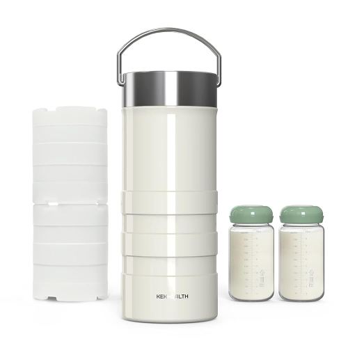 22oz Breast Milk Cooler for Work and Travel, 24 Hours All-Day Cooling, Large Capacity Portable Breastmilk Chiller with 2pcs Breastmilk Storage Bottle, Baby Feeding Essentials