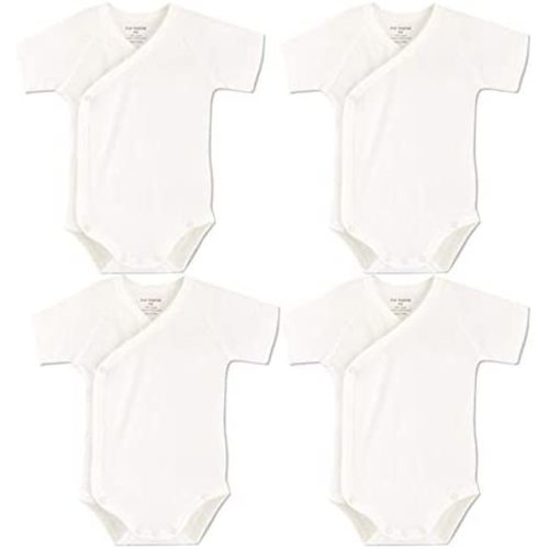 Baby Boys Girls Short Sleeves Kimono Clothes Cotton Baby Side-Snap Bodysuit Pack of Baby Layette Set