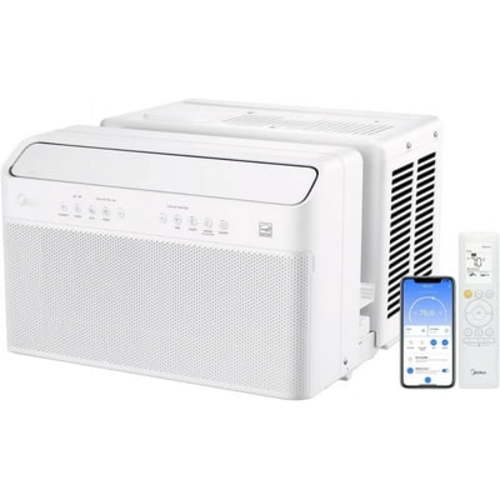 Midea 8,000 BTU U-Shaped Smart Inverter Window Air Conditioner, White (Refurbished)