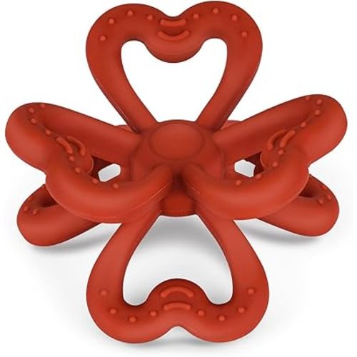 Haakaa Silicone Clover Teether Toy - Food Grade Silicone Teething Toys for Babies 3-6 Months 6-12 Months, Soft & Easy Hold Chew Toy for Infant, BPA Free (Copper)