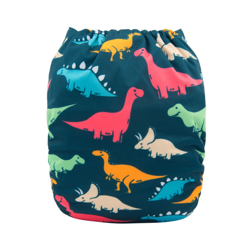 ALVABABY Positioning Cloth Diaper - One Size Adjustable Washable &amp; Reusable Diaper for Babies and Toddlers  (YD120A Dinosaur)