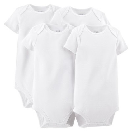Baby 4pk Short Sleeve Bodysuit - Just One You Made by Carter's White 0-3M