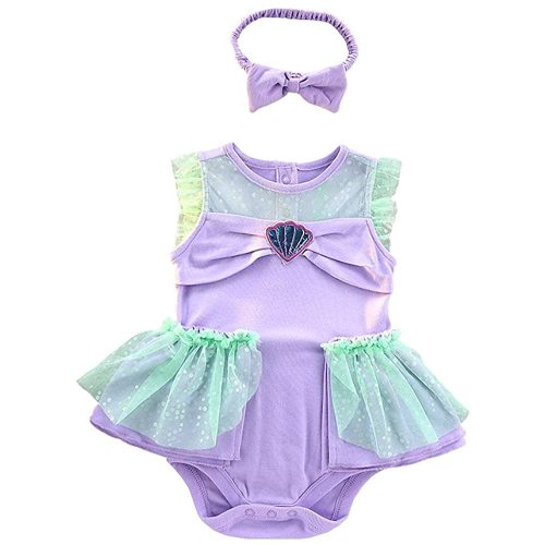 Dressy Daisy Infant Baby Girl Princess Romper Costume Onesie Fancy Dress Bodysuit Halloween Birthday Outfit with Headband