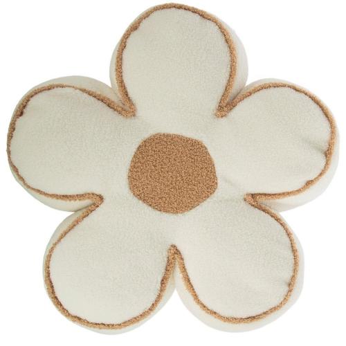 White & Tan Flower Pillow