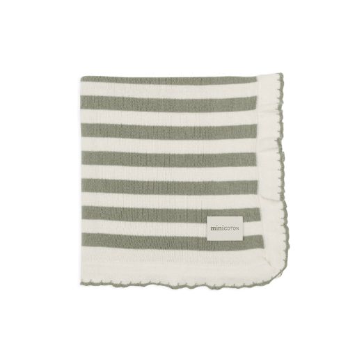 Blanket Rayas Musgo · Minicoton