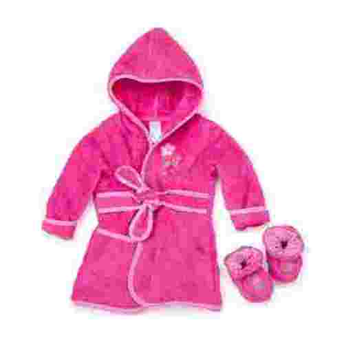 Spasilk 100% Cotton Hooded Terry Bathrobe with Booties, Pink Flower, 0-9 Months
