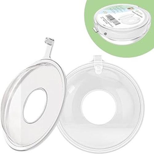 New Model with Plugs! 2PCS Breast Shells, Milk Saver, Wearable Nursing Cups, Protect Sore Nipples for Breastfeeding, Collect Breastmilk Leaks for Nursing Moms, BPA-Free and Reusable