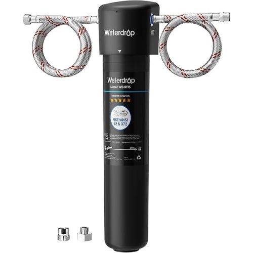 Waterdrop 15UA Under Sink Water Filter System, 2 Years, Reduces Lead, Chlorine, Bad Taste & Odor, Under Counter Water Filter Direct Connect to Kitchen Faucet, NSF/ANSI 42 Certified, USA Tech