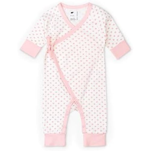 monica + andy Kimono Tie Long Sleeve One Piece, 100% Organic Baby Clothes for Girls & Boys, Preemie, Newborn & Infant