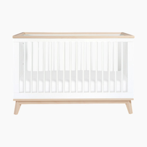 babyletto Scoot 3-in-1 Convertible Crib with Toddler Bed Conversion Kit - White/Washed Natural