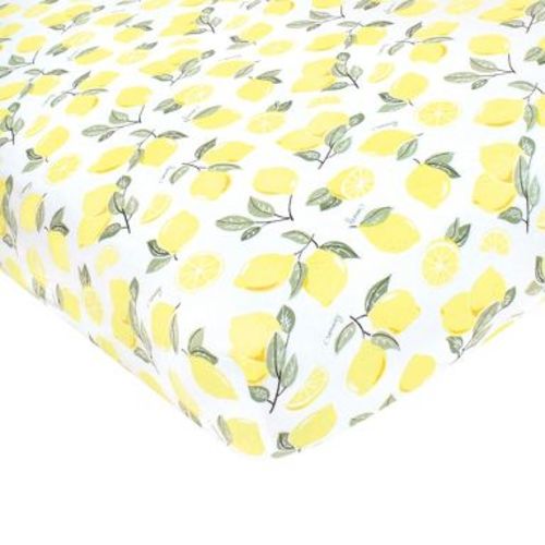 Hudson Baby Infant Girl Cotton Fitted Crib Sheet, Lemon, One Size