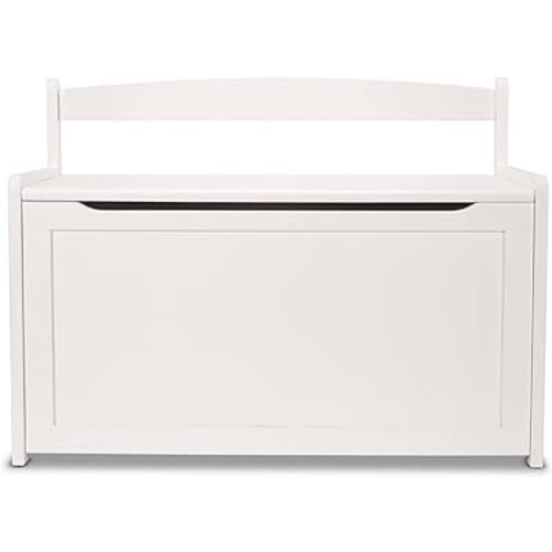 Melissa & Doug Wooden Toy Chest - White Furniture for Playroom - Kids Toy Box, Wooden Storage Organizer, Children's Furniture