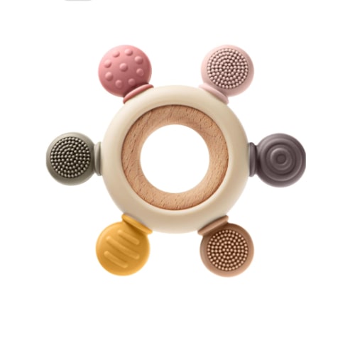 Baby Teether Sensory Toys for Babies (Pink)
