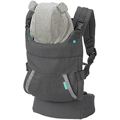 Infantino Cuddle Up Carrier - Ergonomic Bear-Themed, face-in Front Carry and Back Carry, with Removable Character Hood, for Infants and Toddlers, 12-40 lbs