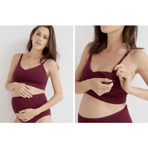 Color: Fig; Size: M; Nursing and Pumping Bra | Convertible Nursing Bra | HATCH Collection