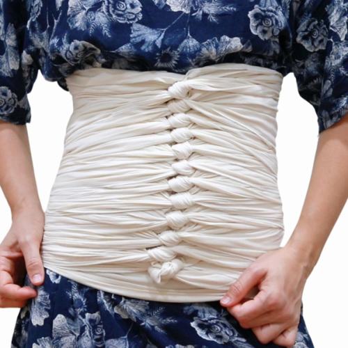 Bengkung Belly Binding Wrap Lightweight GOTs certified organic cotton postpartum belly binding wrap serged edges 17 yards Traditional postpartum belly binding cloth (Off White, GOTS certified organic)