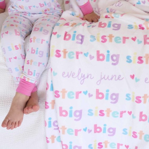 Big Sister Personalized Kids Blanket