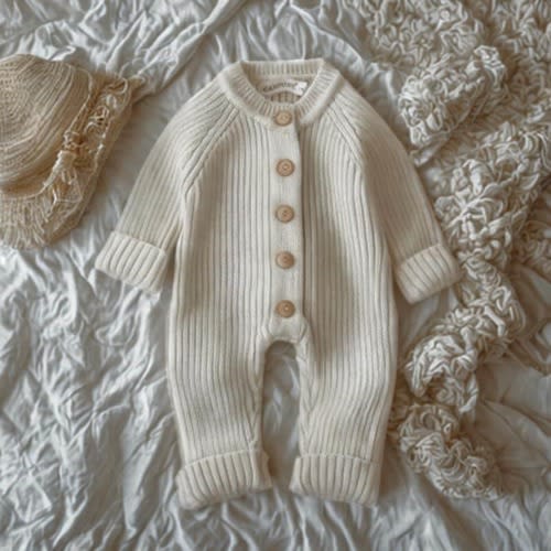 Baby Jumpsuit – Beige, 0-6 Months