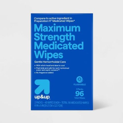 Medicated Hemorrhoid Fragrance free Wipes - up&up™