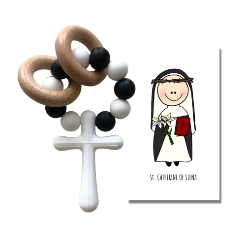 ST. CATHERINE of SIENA Silicone Rosary | Baby's First Rosary | Catholic Baby Gift| Baby Shower | Baptism