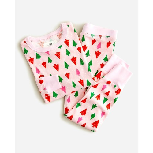Girls' long-sleeve printed sleep set, pink - size 2
