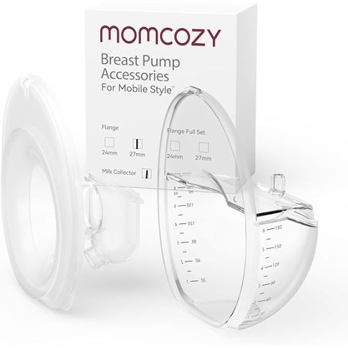 Momcozy Breast Pump Hands Free Mobile Style | M6, Wearable Breastfeeding Electric Breast Pump Ideal Rhythm More Milk, DoubleFit Flange More Fit & Discreet with 3 Modes 9 Levels, 24mm - 2 Pack Cozy Red
