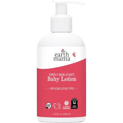 Earth Mama Simply Non-Scents Baby Lotion for Dry Skin, Calendula Cream, Skin Care for Kids, Organic Moisturizer, Unscented Lotion with Aloe Juice, Rooibos, & Shea Butter, 8-Fl oz