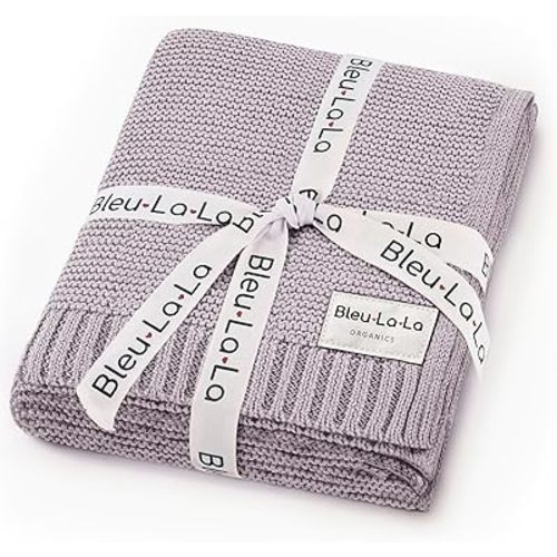 Organic Swaddle Blanket for Girls - 100% Soft Luxury Cotton Knit Receving Swaddler - Warm Cozy Crib Swaddling Blanket for Newborns Infants & Toddler (0-2Yrs - Dreamy Lilac)