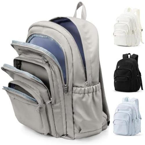 weradar School Backpack For Women Men, Lightweight Casual Daypack College Backpacks, Aesthetic Students Bookbag, Backpack With Lots Of Pockets,Cute High School Bag For Boys Girls(Gray Brown)