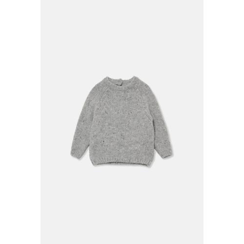Flecked tricot baby sweater - Grey – Manymoons