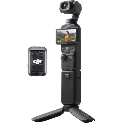DJI Osmo Pocket 3 Creator Combo, Vlogging Camera with 1'' CMOS, 4K/120fps Video, 3-Axis Stabilization, Face/Object Tracking, Fast Focusing, Mic Included for Clear Sound, Digital Camera for Photography