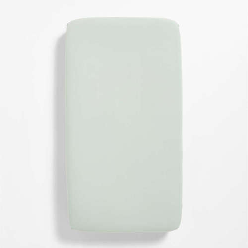 Cozy Cloud Muted Teal Washed Organic Cotton Baby Crib Fitted Sheet