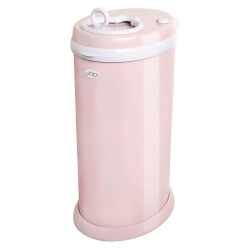 Ubbi Steel Diaper Pail, Odor Locking, No Special Bag Required, Award-Winning, Registry Must-Have, Blush Pink