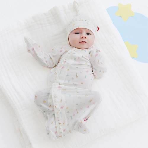 pink little bitty pretty one modal magnetic cozy sleeper gown + hat se – Magnetic Me