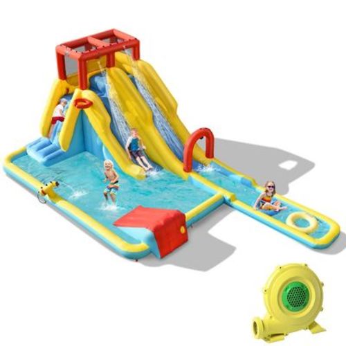 Costway 7 in 1 Inflatable Dual Slide Bounce Houses Climbing Bouncer W/ 950W Blower