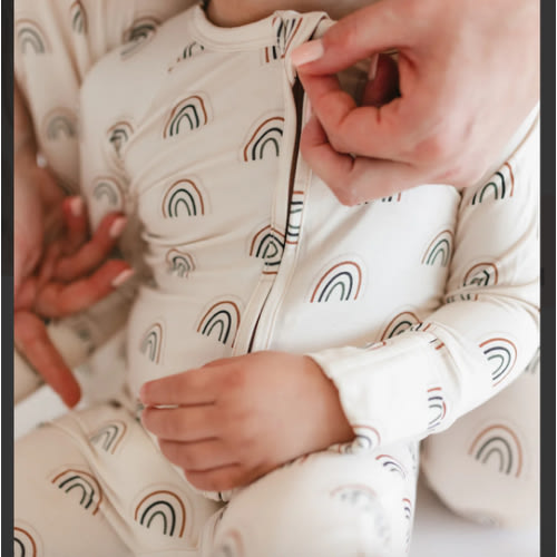 Infant Romper in Neutral Rainbows