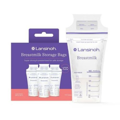 Lansinoh Breast Milk Storage Bags, Fast Freeze & Thaw Breast Milk Bags for Baby Bottle Feeding - 100ct/6oz