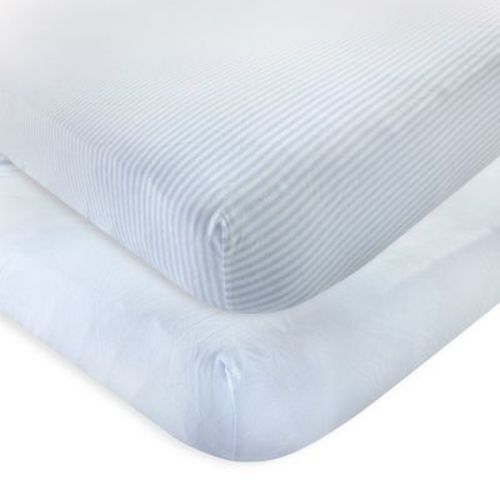Touched By Nature Baby Boy Organic Cotton Crib Sheet, Powder Blue, One Size