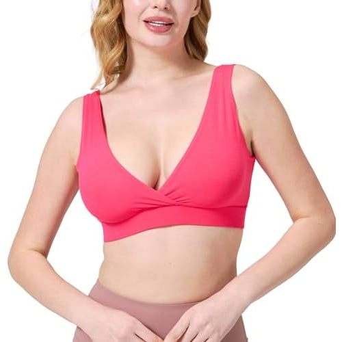netdraw Buttery Soft Bamboo Viscose Nursing Sleep Bra, Seamless Crossover Wireless Breastfeeding Comfy Materinity Bralette