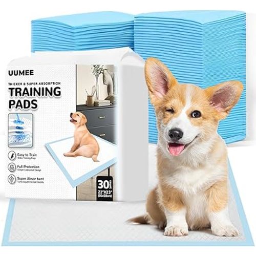 Dog Pee Pads 22"x23", Pee Pads for Dogs, Disposable Puppy Pads Pet Training Pads Super Absorbent Leak-Proof Quick Drying Pee Pads (30 Count)