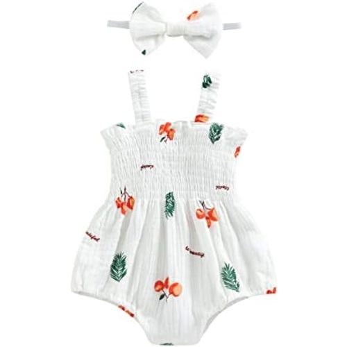 Cute Baby Girl Outfit Sleeveless Romper Breathable Ruched Bodysuit Comfy Outfits Baby Girl Summer Clothes