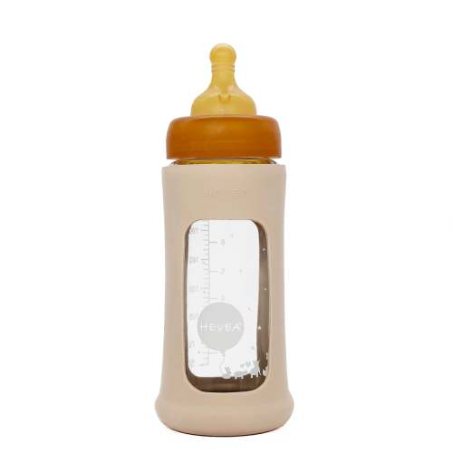 Wide Neck Baby Glass Bottle with Sleeve 250ml/8.5oz Single-Pack - 250ml/8.5oz