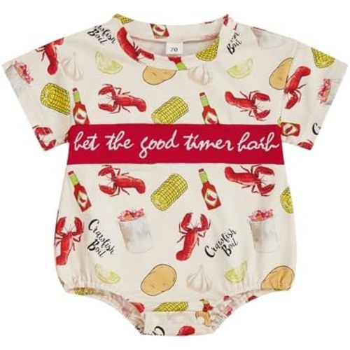YINGISFITM Newborn Baby Girl Boy Short Sleeve Oversized Bubble Romper Shirt Onesie Cute Infant Boy Summer Clothes Outfit